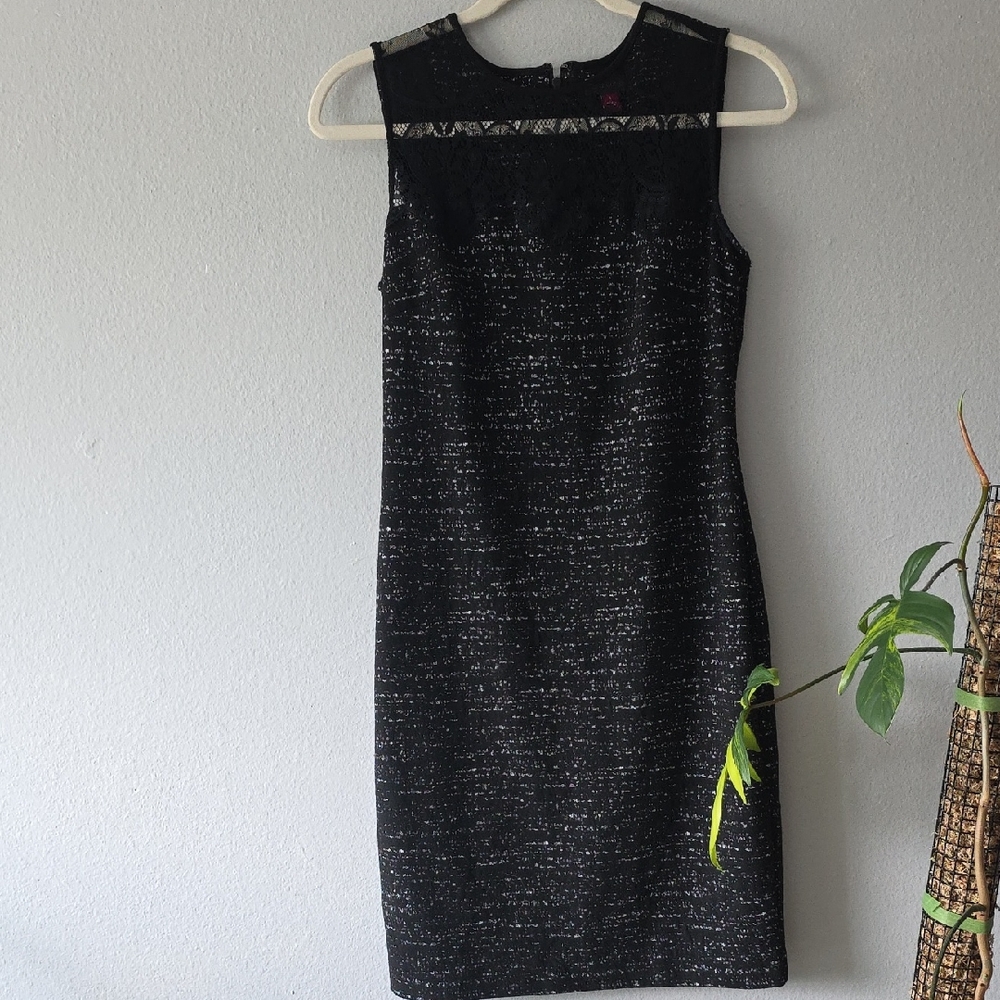 Vince Camuto Black and Silver Mini Dress